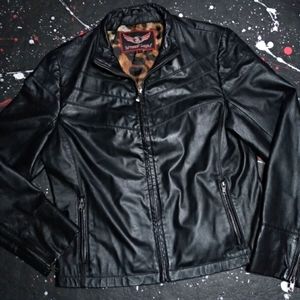 Street Legal vintage 90s genuine leather leopard print Wilsons motorcycle jacket